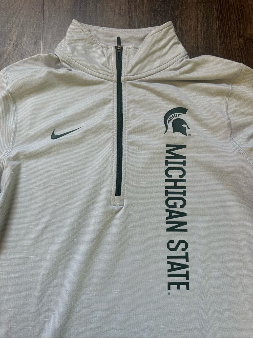 Women’s Nike Michigan State Gray 1/4 Zip Pullover - Picture 2 of 4